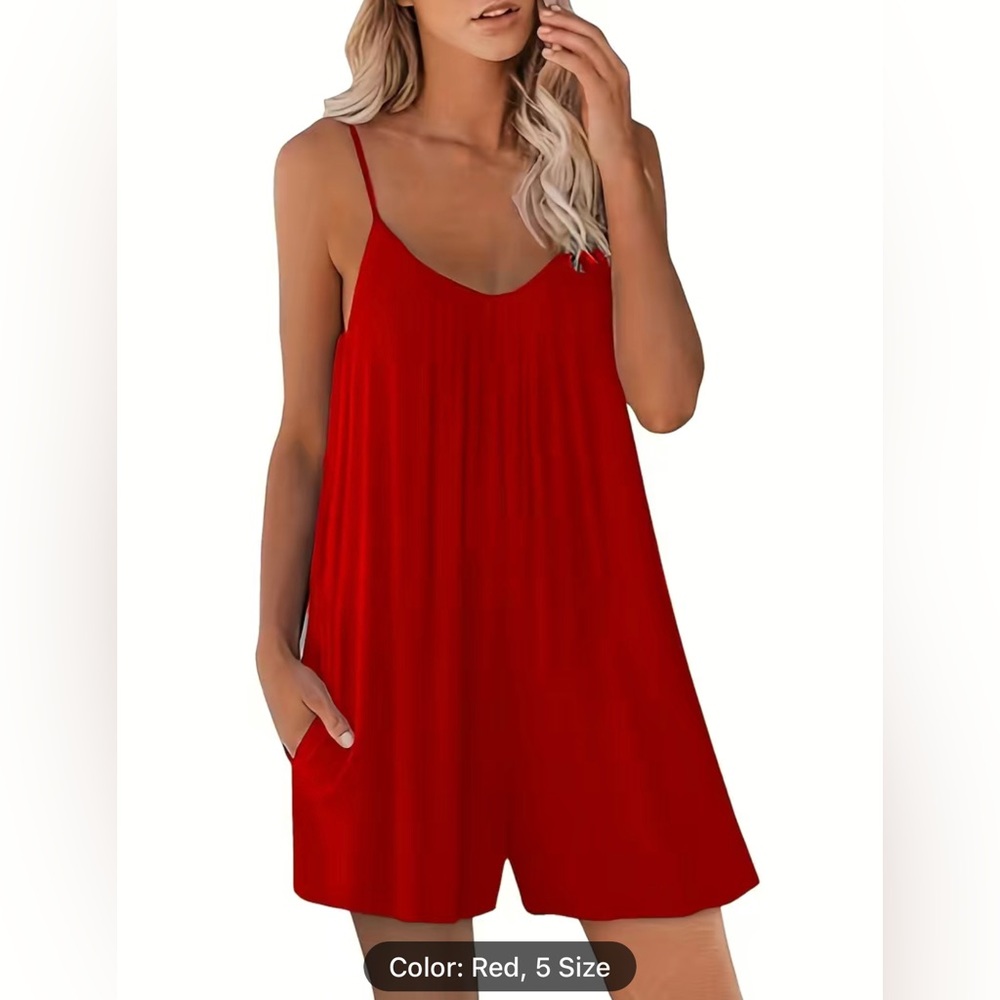 Solid Loose Cami Romper Jumpsuit